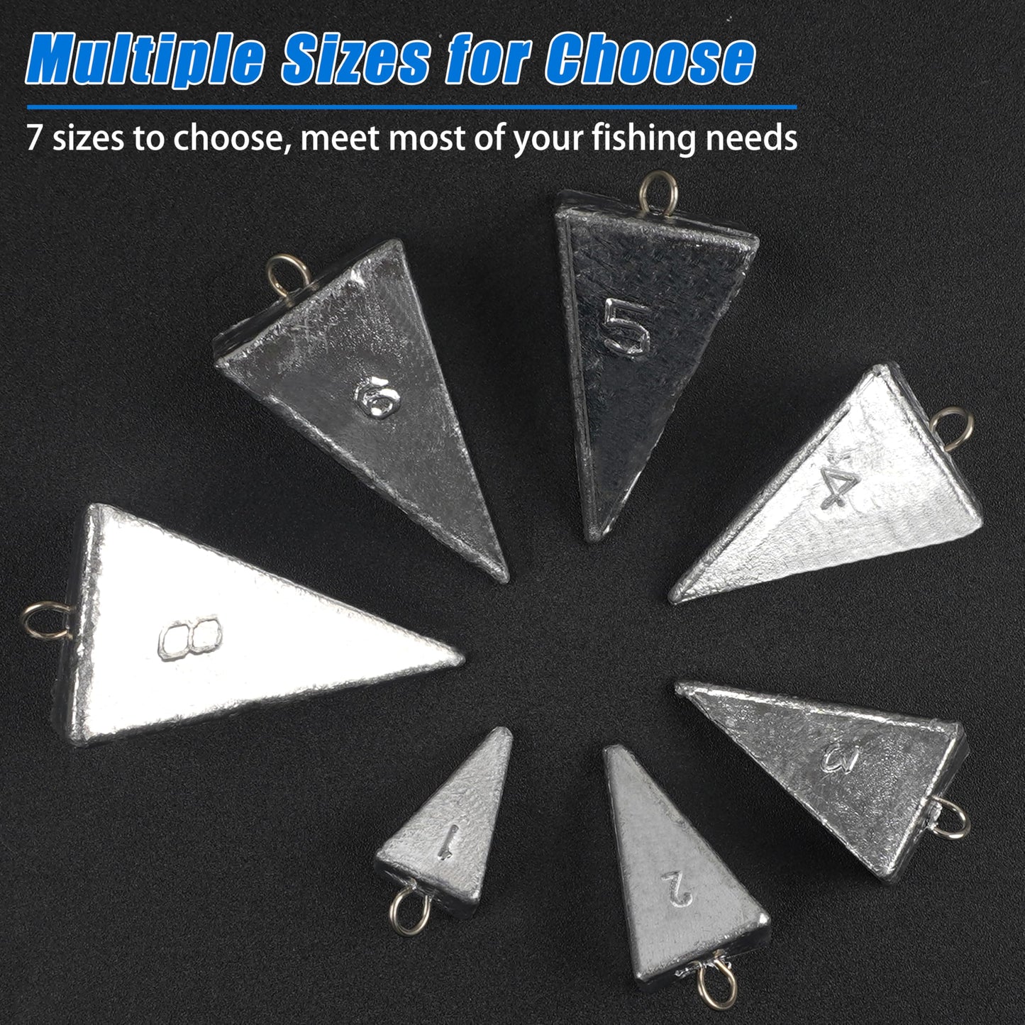 Pyramid Sinkers Fishing Weights Sinkers Saltwater Surf Fishing Weights Bullet Sinkers for Ocean Saltwater Fishing Gear Tackle 1oz 2oz 3oz 4oz 5oz 6oz 8oz