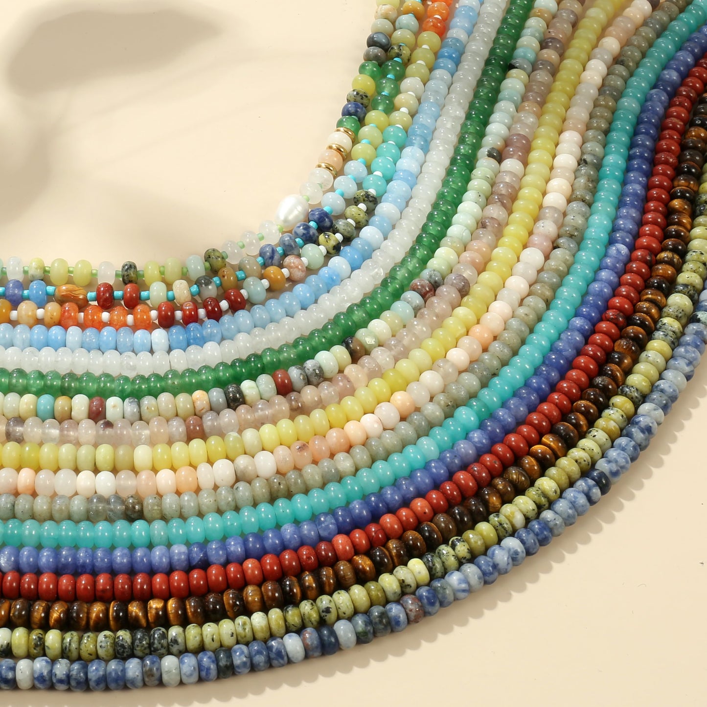 CONRAN KREMIX Shining Stone Beaded Necklace for Women,Natural Stone Bead Choker Necklaces Boho Summer Beach Necklace Gemstone Jewelry Gift for Women