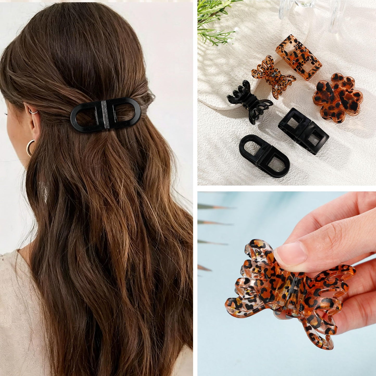 2PCS Magnetic Hair Clips for Women, Strong Hold No-Slip Styling Clips, Seamless 2-in-1 Design for Thick or Thin Hair, Non-Dent Hairdressing Tools for Salon or Daily Use