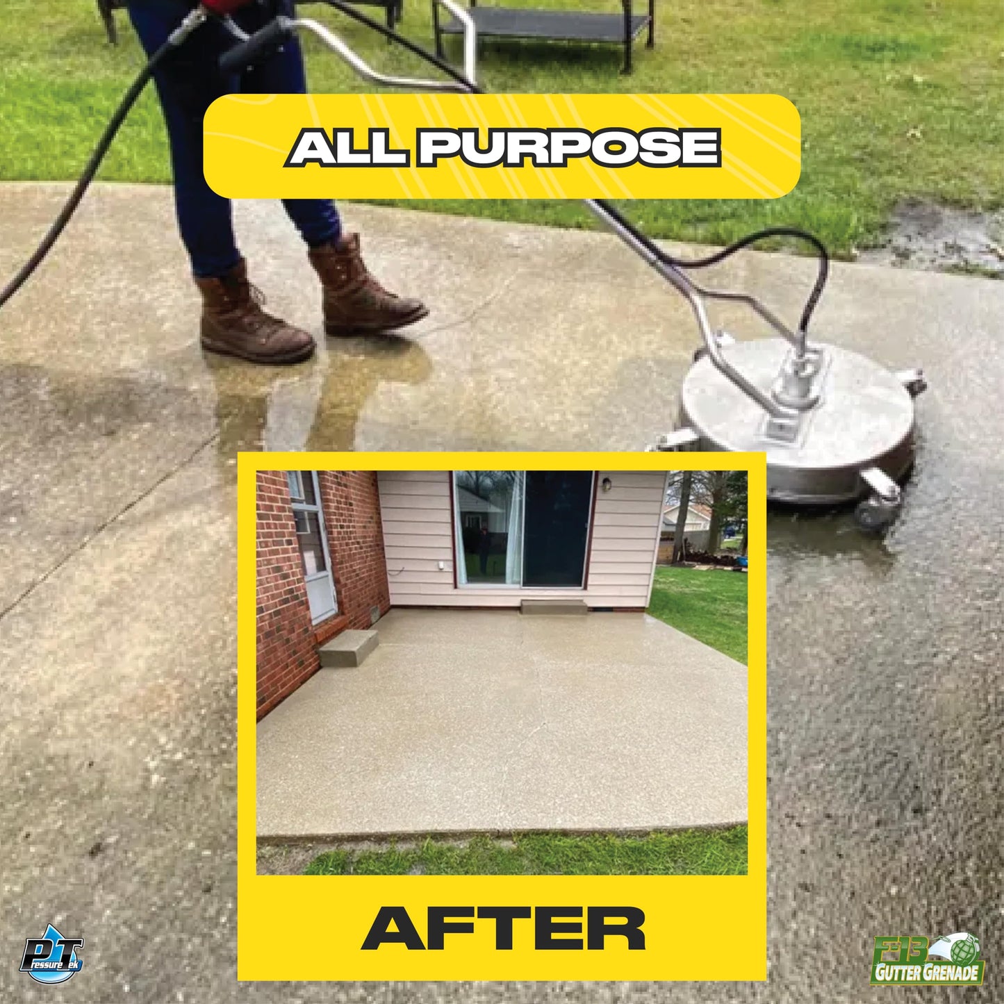 PressureTek Elemonator: House Wash Surfactant for Siding, Roof and Concrete Cleaning, Bleach Additive, Soft Wash Soap, 1/2 Gallon, 64 Fl Oz (QTY 1)