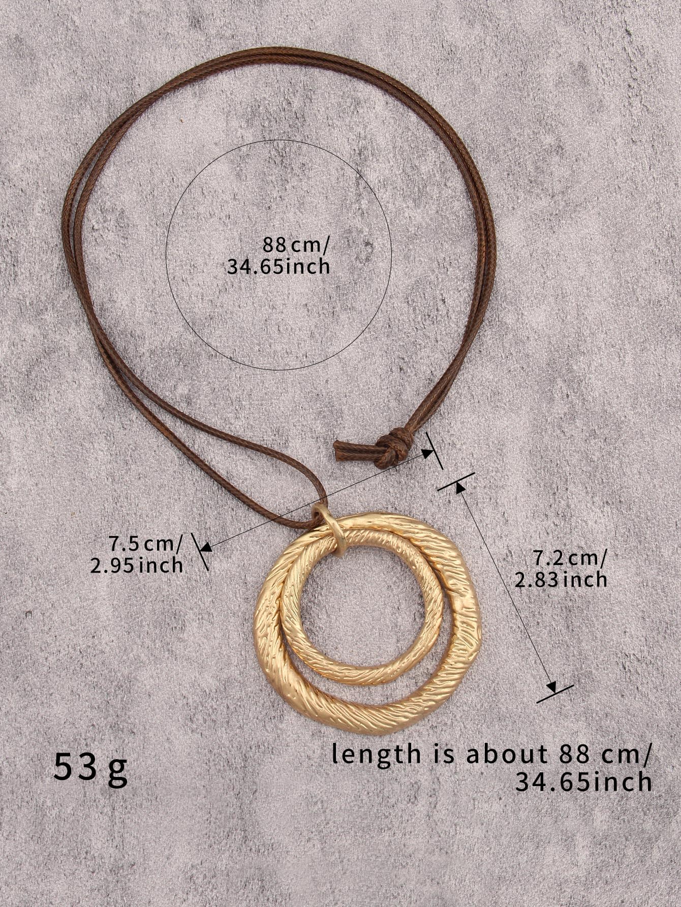 joymiao Long Boho Necklace for Women Funky Boho Pendant Necklace Chunky Gold Double Pendant Vintage Hippie Jewelry