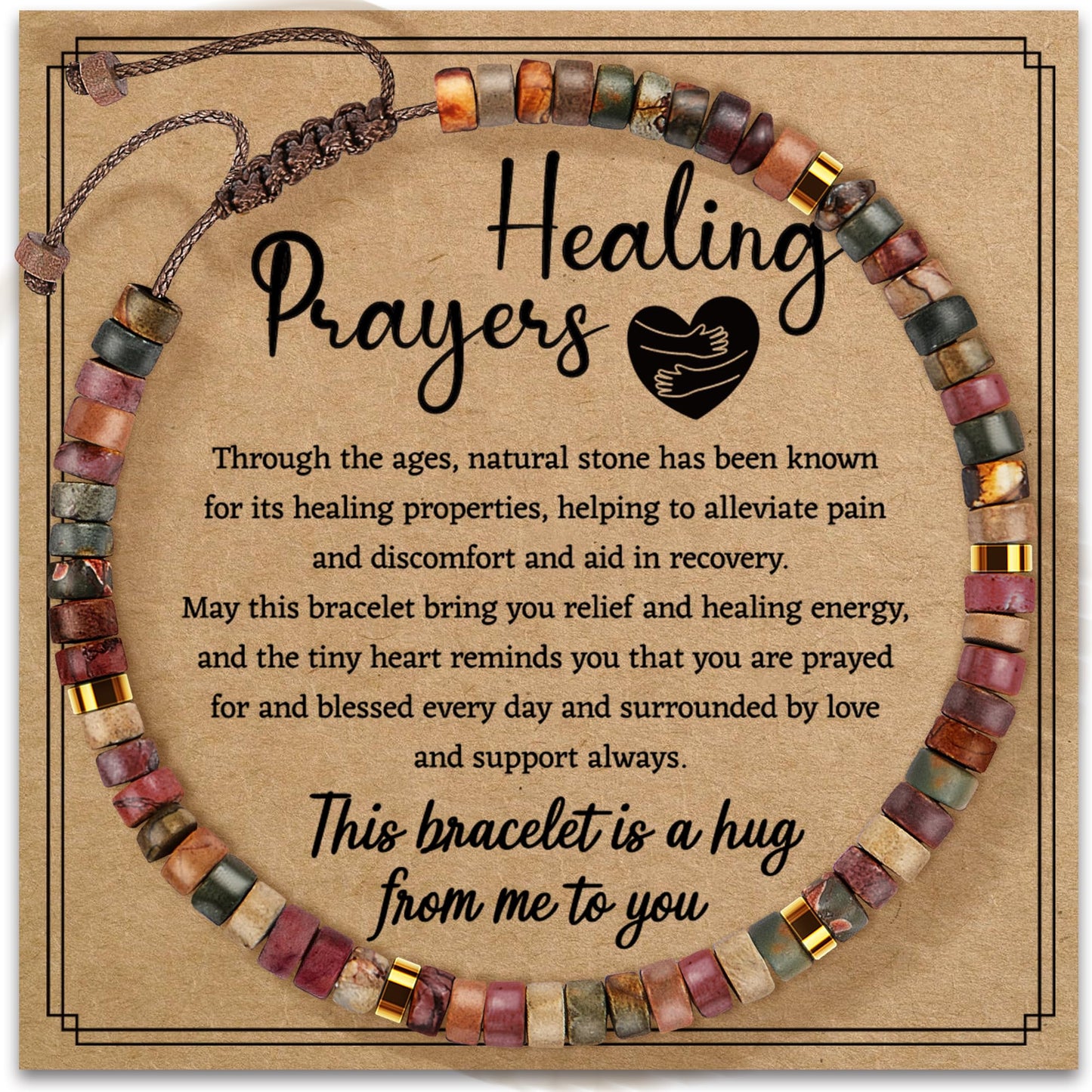 ZOKCC Inspirational Gifts Bracelets for Women - Healing Natural Stone Bracelet - Get Well Soon Gifts for Women Friends Sister Bestie