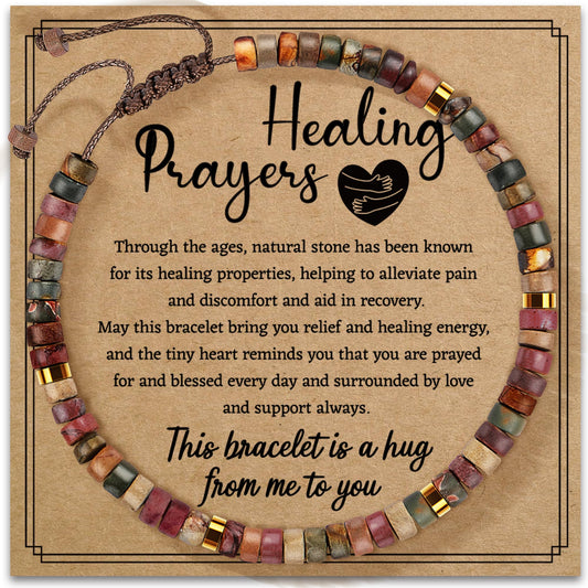 ZOKCC Inspirational Gifts Bracelets for Women - Healing Natural Stone Bracelet - Get Well Soon Gifts for Women Friends Sister Bestie