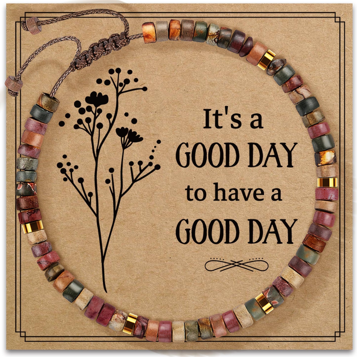 ZOKCC Inspirational Gifts for Women - Healing Natural Stone Bracelet - Encouragement Cheer Up Gifts for Coworker Friends Colleague Leaving Job