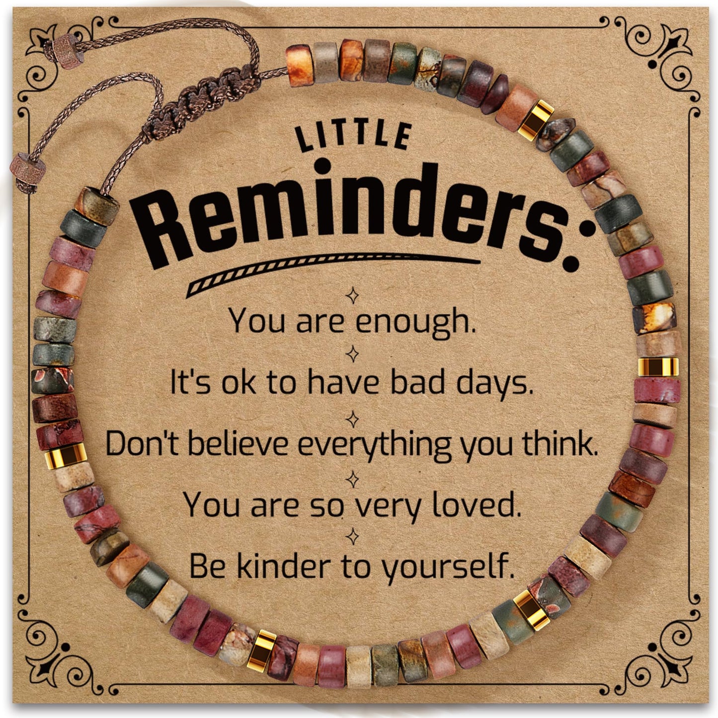 ZOKCC Inspirational Gifts Bracelets for Women - Healing Natural Stone Bracelets - Cheer Up Get Well Soon Gifts for Women Friends Sister Bestie