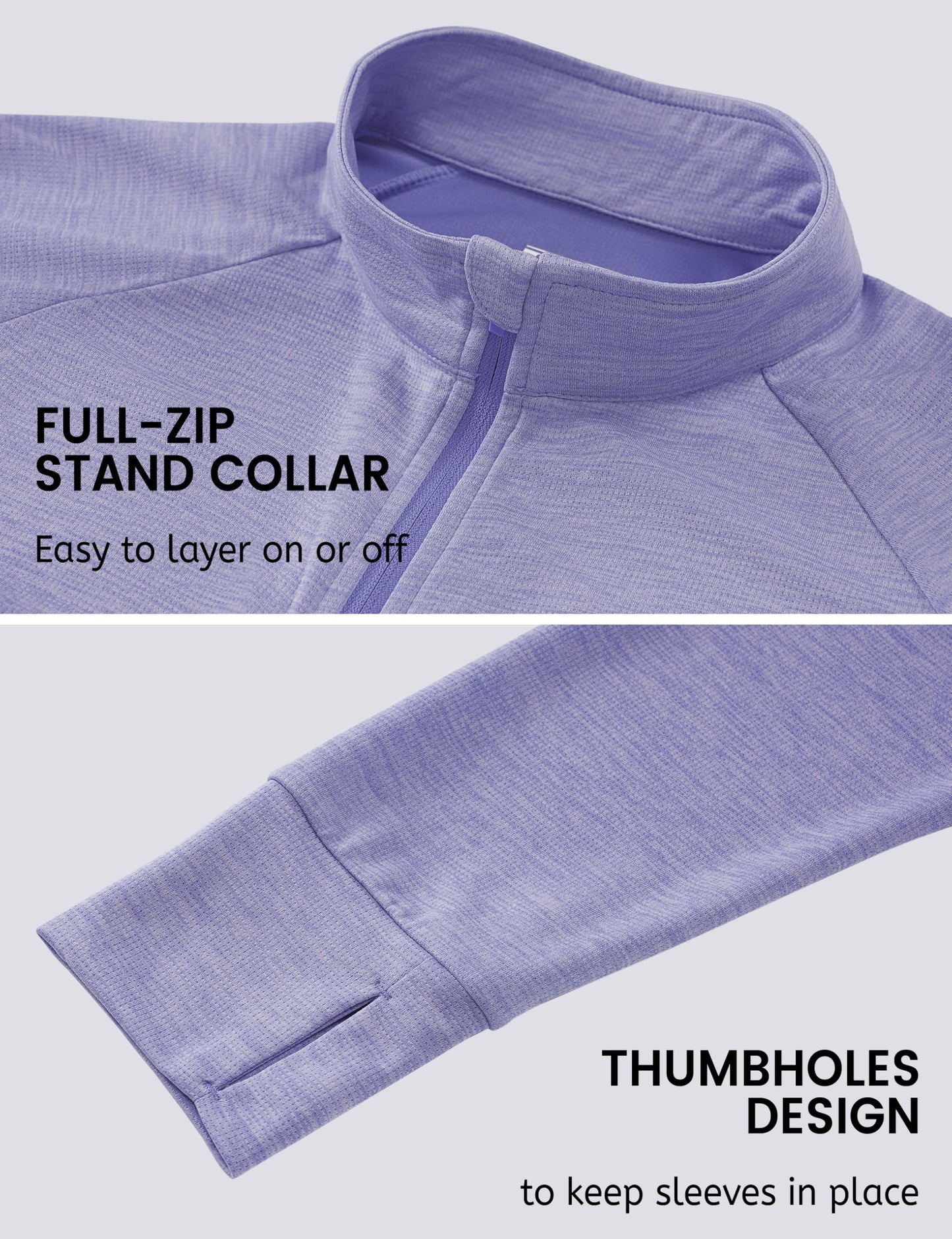 MAGCOMSEN SPF Jacket for Women Lightweight Full Zip Sun Protection Clothing Long Sleeve Shirts UV UPF Fishing Pockets Light Purple M