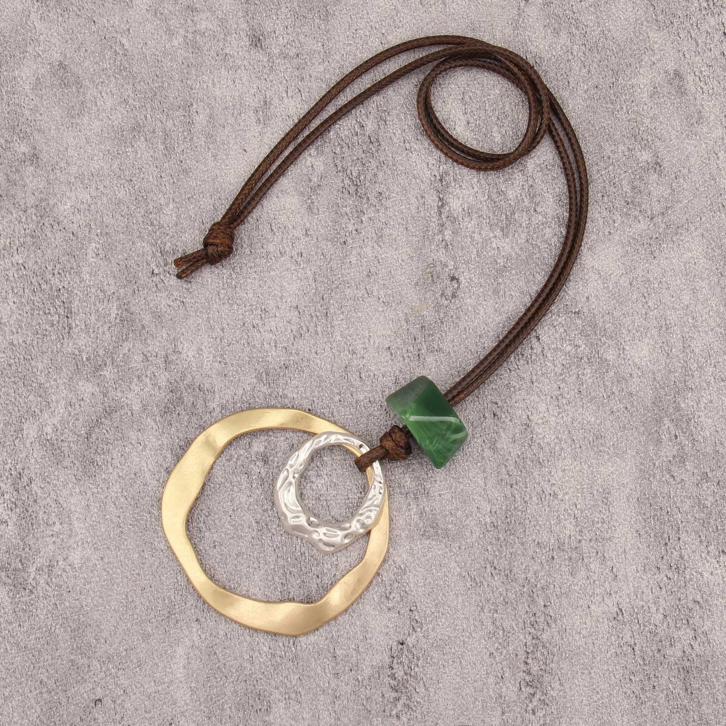 joymiao Chunky Boho Necklace Bohemian Pendant Necklace for Women with Large Silver Gold Circle Pendant Hippie Choker Boho Jewelry Accessories
