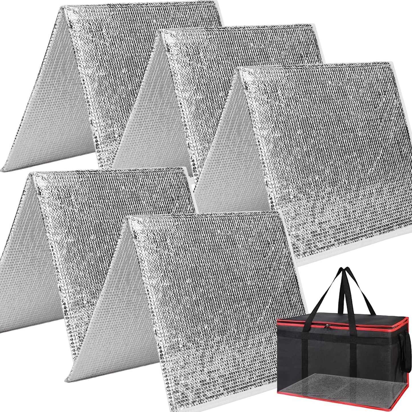 Bodaon 5PK Removable Hard Bottom for 23" W x 14" D Bag, XXX-Large Foldable Insulated Plate for Reusable Grocery Shopping Bags, Sturdy Supporter for Food Delivery Cooler Bag, Rideshare Delivery Bag