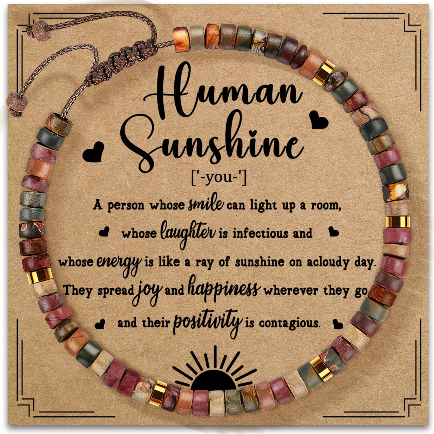 ZOKCC Inspirational Bracelets Gifts for Women - Healing Natural Stone Bracelets - Appreciation Inspirational Thank You Gifts for Coworker Teacher Employee Nurse Friends Sister Mom Aunt