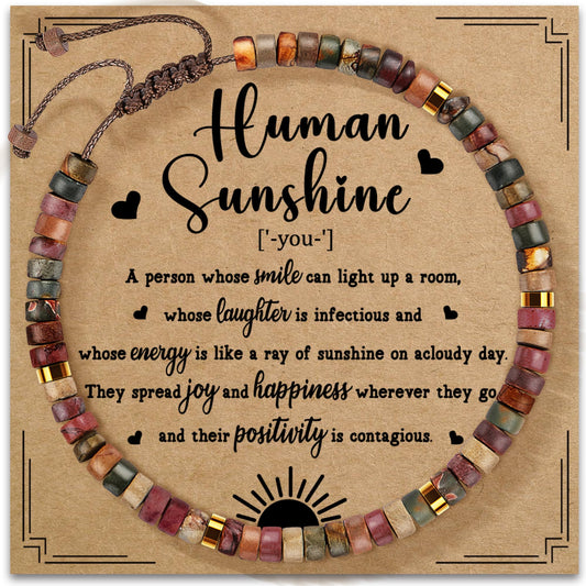 ZOKCC Inspirational Bracelets Gifts for Women - Healing Natural Stone Bracelets - Appreciation Inspirational Thank You Gifts for Coworker Teacher Employee Nurse Friends Sister Mom Aunt