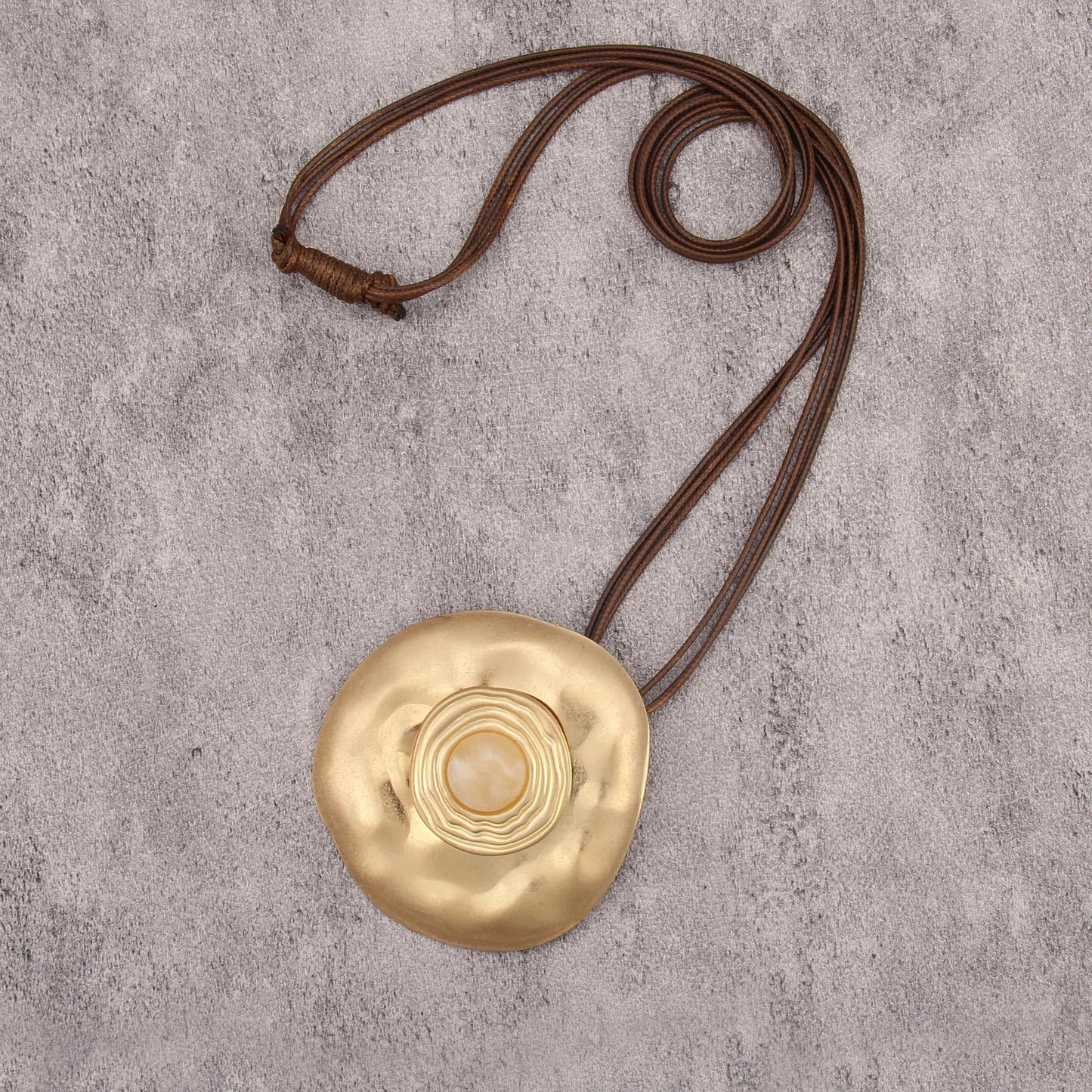 joymiao Long Necklaces for Women Boho Pendant Necklace with Large Pendant Gold Bohemian Statement Necklace Vintage Jewelry