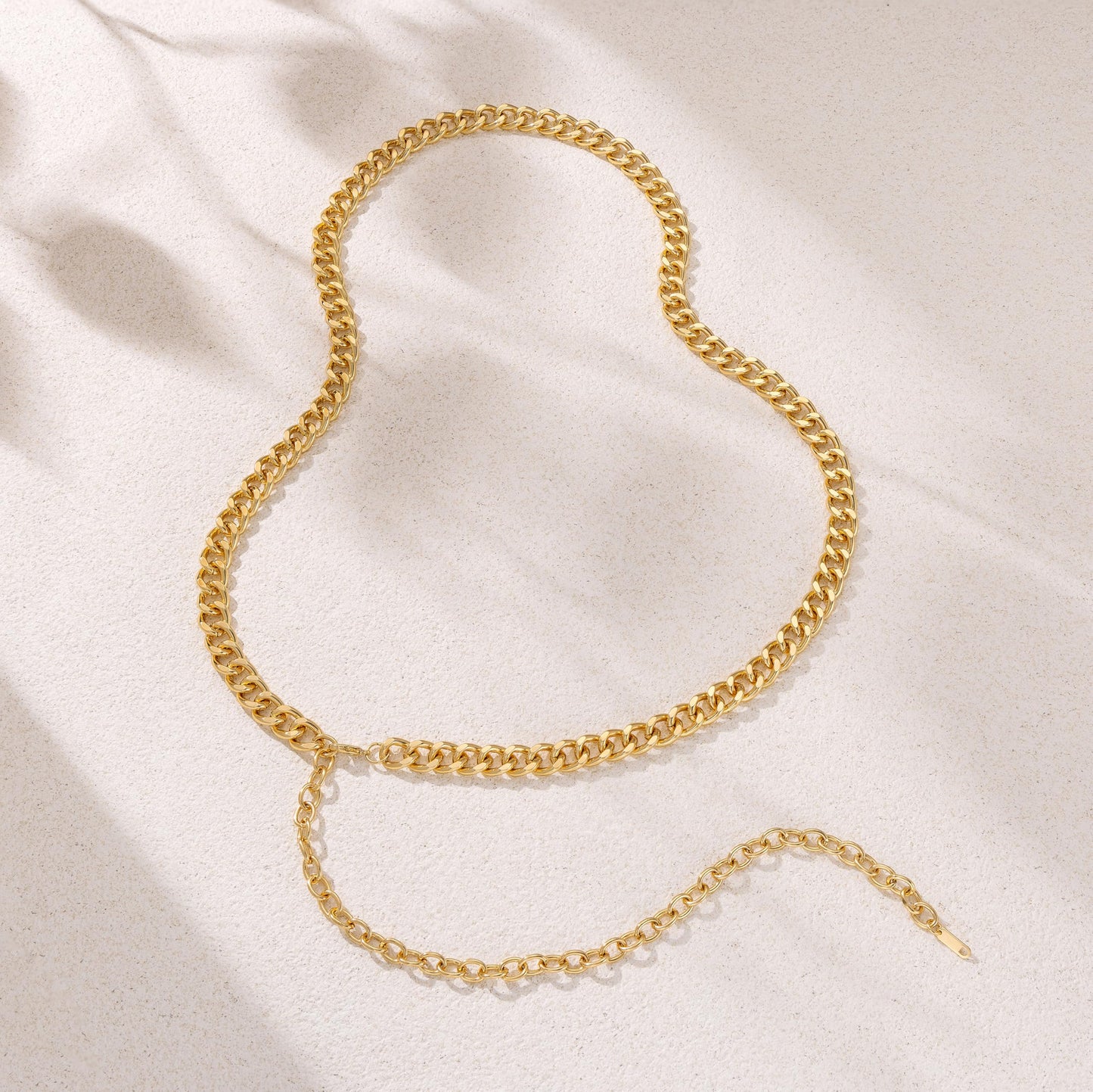 CHESKY Waist Chain for Women, Dainty 14K Gold Plated Body Chains Jewelry for Womens Waterproof Belly Chain Cute Gold Cuban Chain Belt Gold Fall Jewelry for Women Gifts