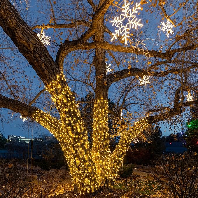 Novelty Lights 24FT 70 LED C6 Christmas String Lights, Outdoor Tree Commercial Grade LED Lights, Permanent Christmas Decorations (Warm White)