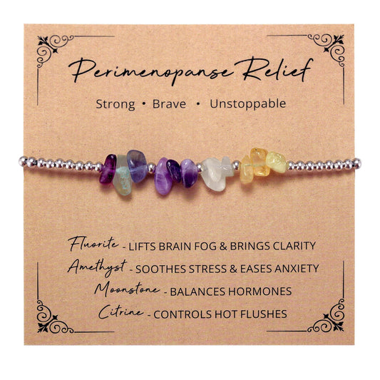 Ukodnus Perimenopause Bracelet for Women, Hormone Balance Crystal Jewelry for Stress Mood Support Sleep Calm, Perimenopause Gifts for Women