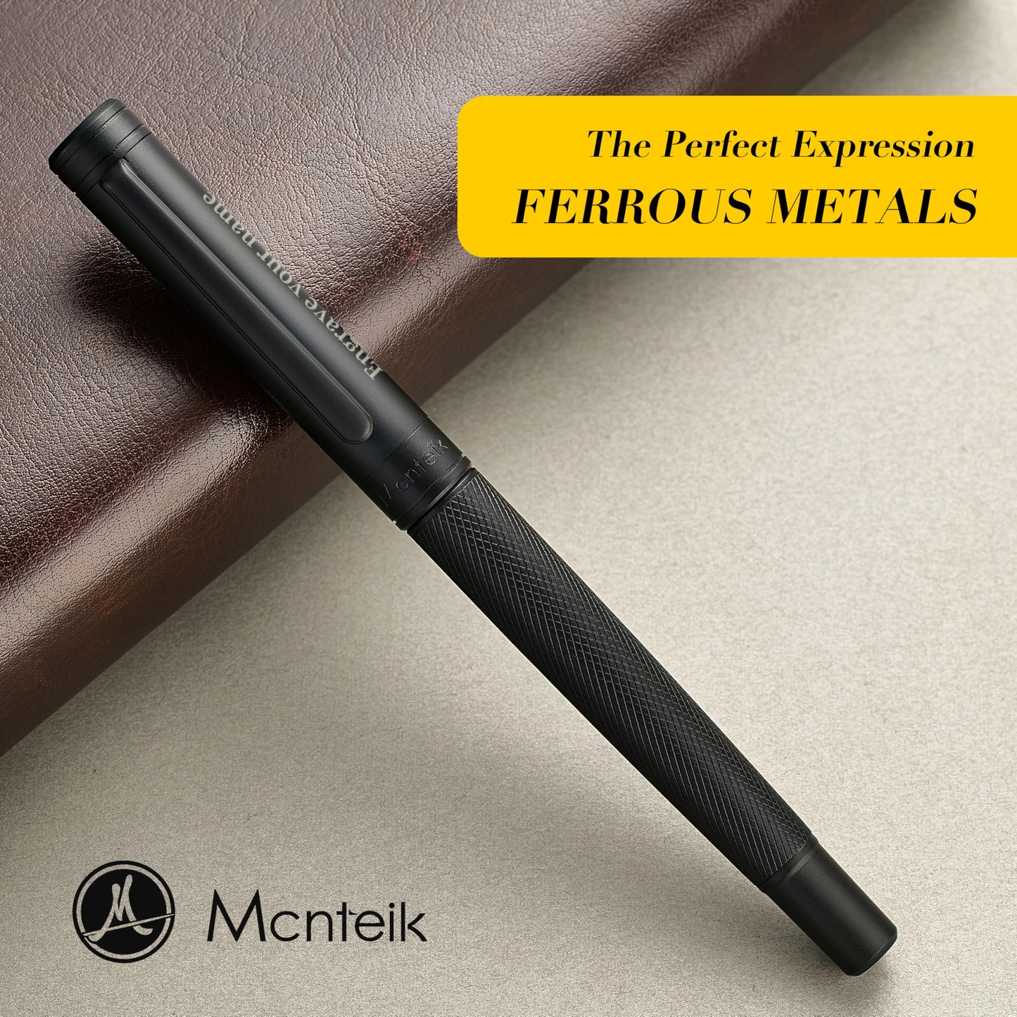 MCNTEIK Personalized Matte Black Forest Rollerball Pen, Luxury Pen with Schmidt Black Ink Refill, Fancy Pen Gift Set for Men & Women, Business Signature, Executive, Office, Nice Fancy Designer Pens