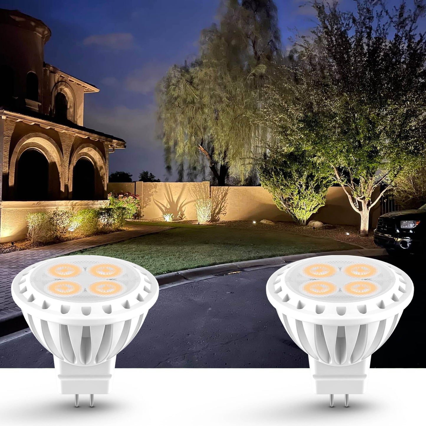 ALIDE 3W MR11 LED Light Bulbs, 12v 20w 35w Replacement, Low Voltage Fiber Optics Christmas Tree Outdoor Landscape Bulb, G4/GU4/GZ4 Bi-Pin Base, Soft Warm White 2700K, Non-Dimmable, 6Pack