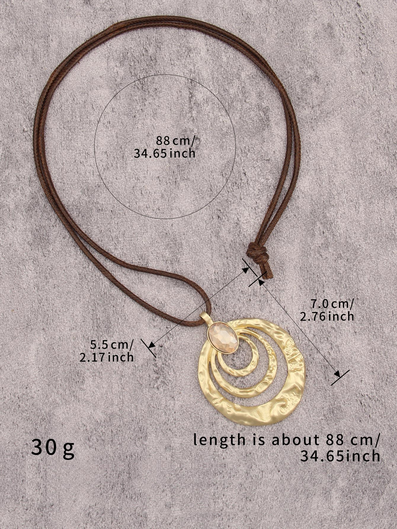 joymiao Boho Pendant Necklace for Women Long Chunky Statement Necklace with Large Gold Pendant Hippie Vintage Jewelry