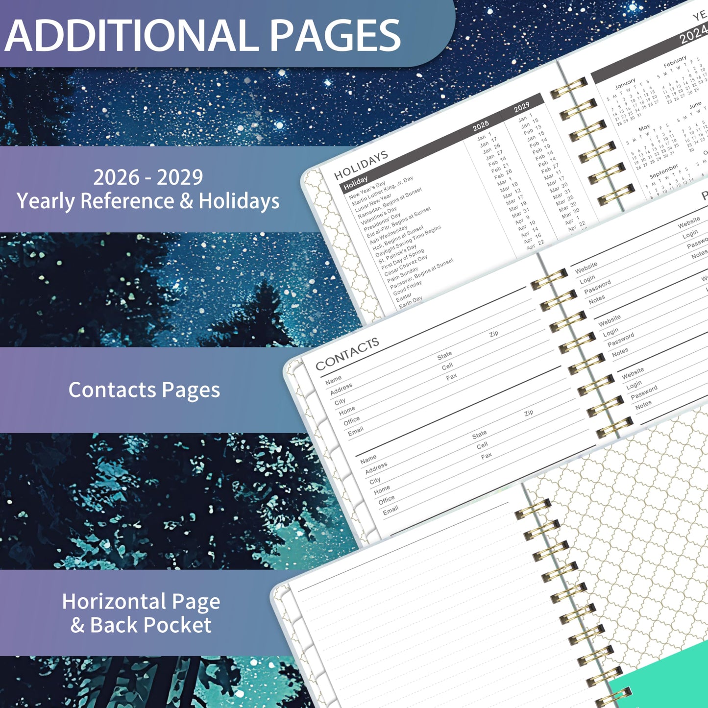 2026-2029 Monthly Planner - Monthly Planner 2026-2029 from July 2026 - June 2029, 3 Year Planner with Tabs and Pocket, 8.5" x 6.4"