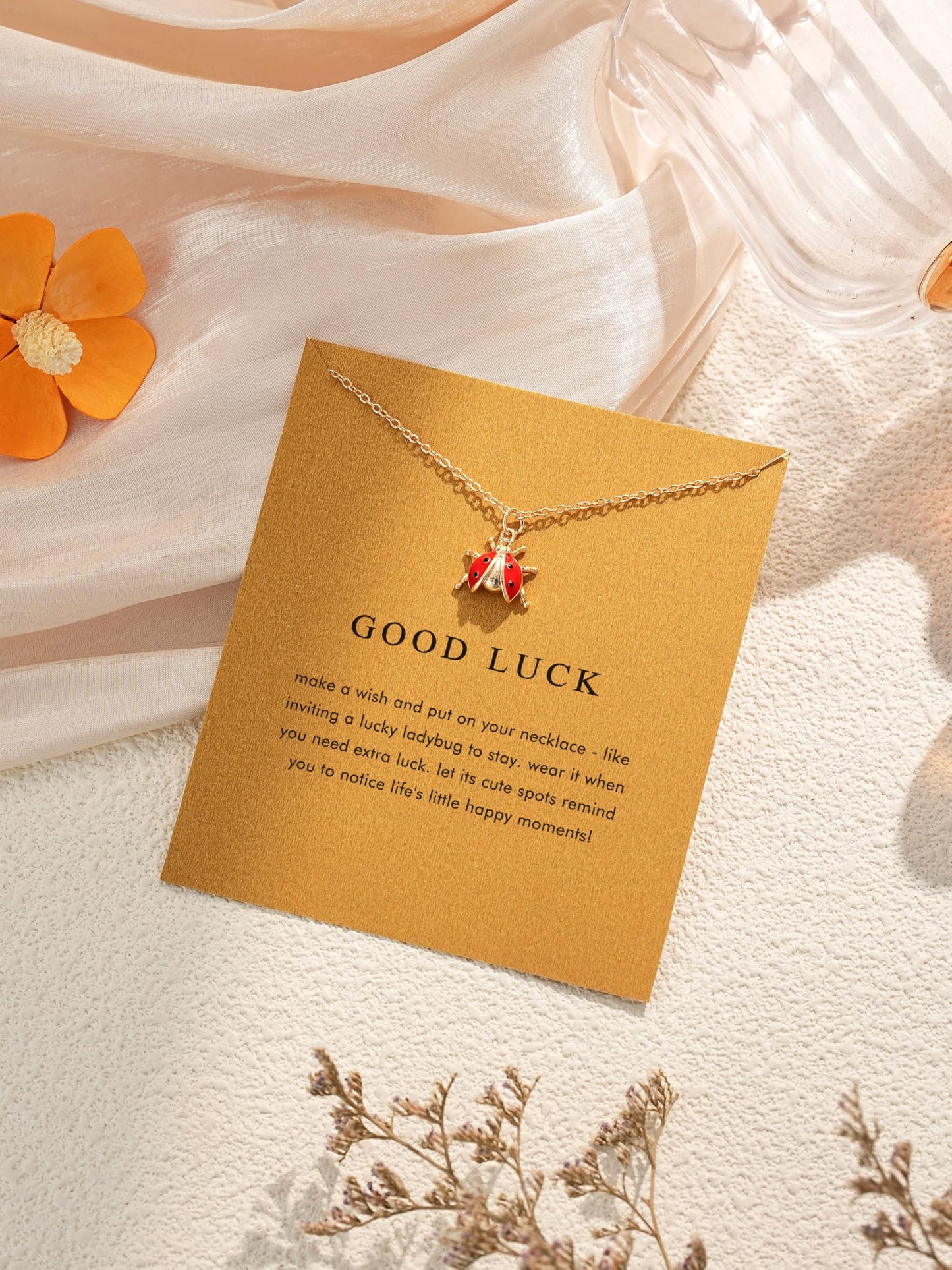 OBSUN Ladybug Necklace Good Luck Gifts Red Ladybugs Gifts for Women Miraculous Ladybug Jewelry(Ladybugs)