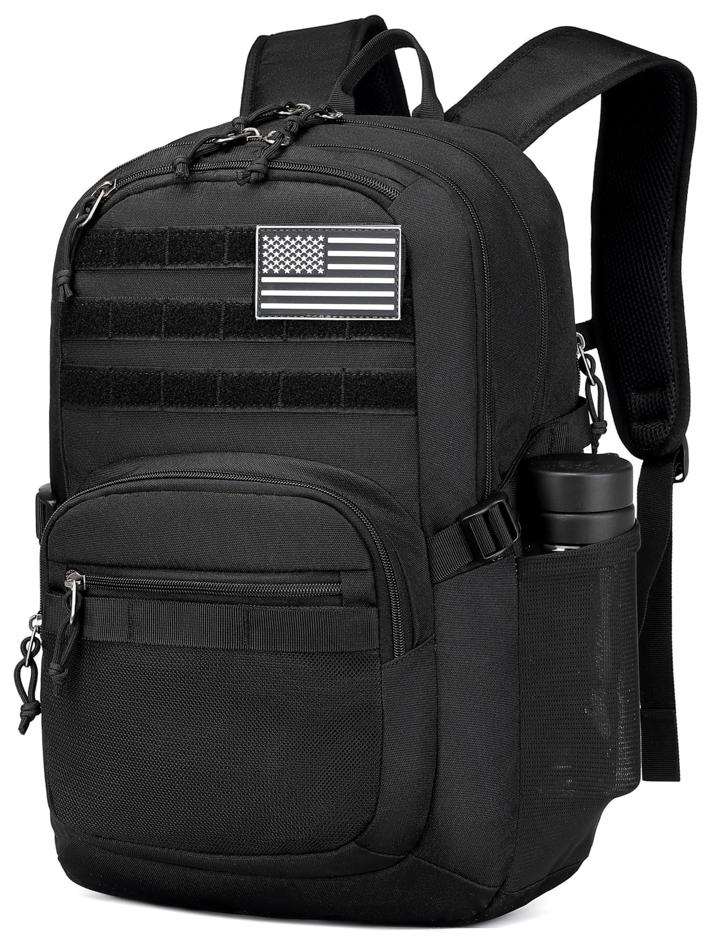 Wotony Military Tactical Backpack for Men Army 3 Days Assault Pack Bag with Molle System for Outdoor Adventures (Black, 30L)