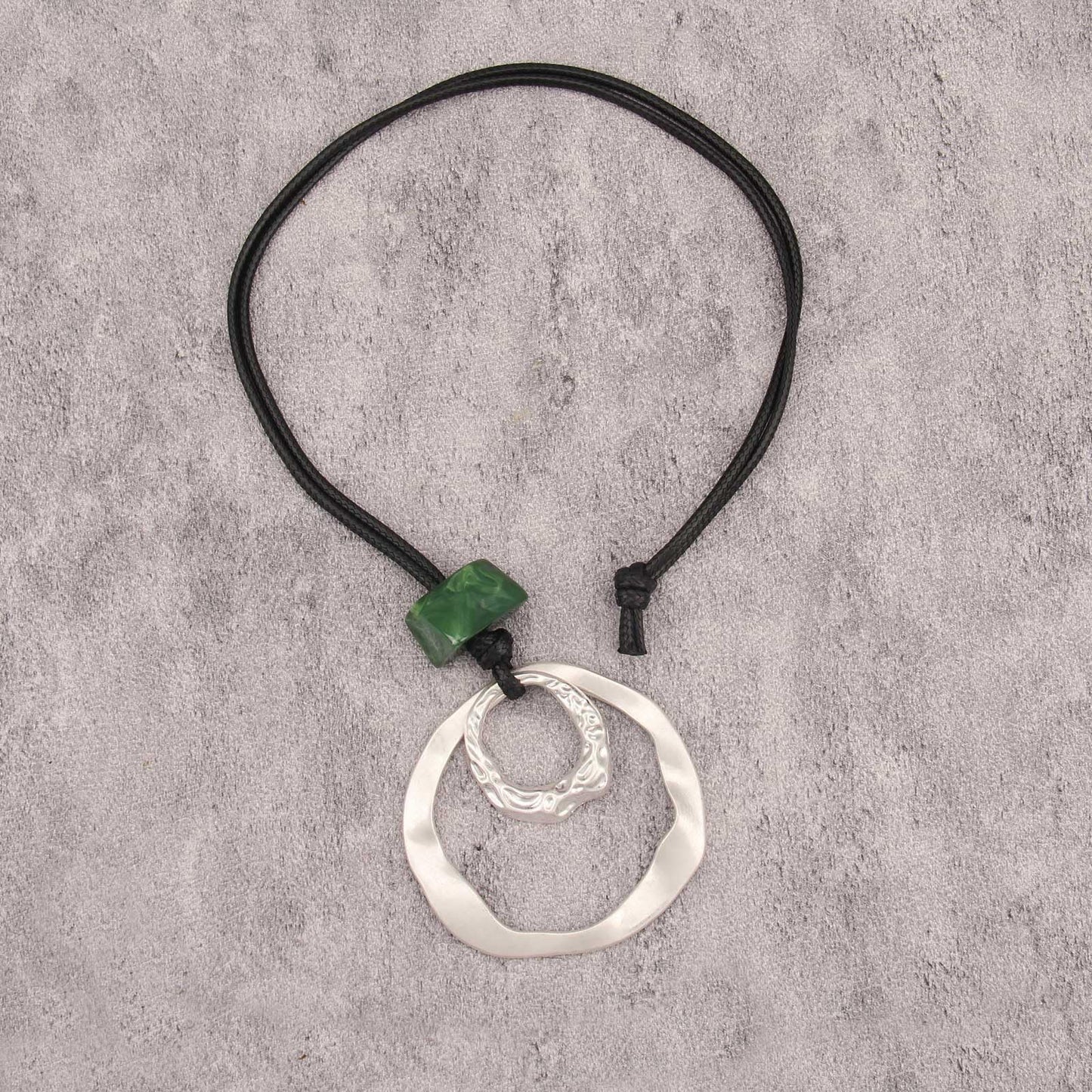 joymiao Vintage Necklace for Women Long Chunky Bohemian Necklace with Silver Ring Pendant Hippie Choker Ethnic Trendy Womens Necklaces