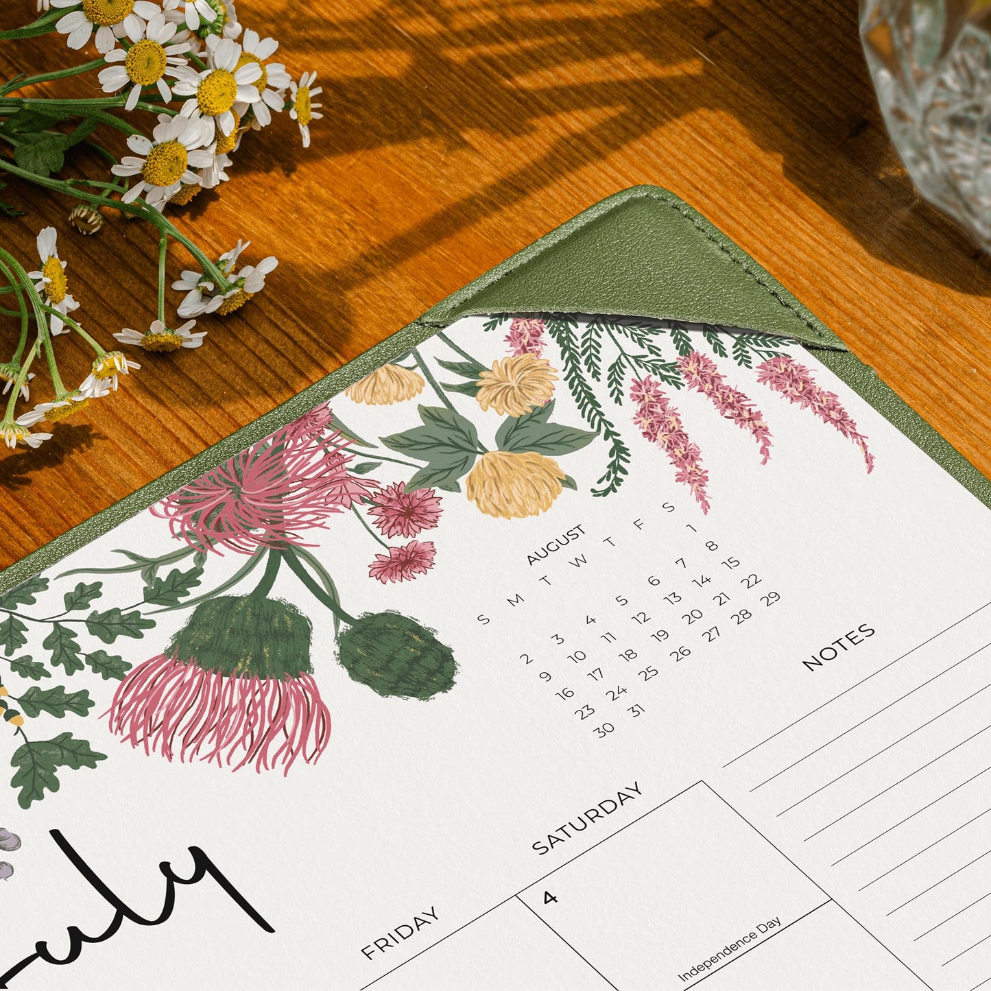 Cabbrix Desk Calendar 2026 with Desktop Mat, Desk Pad Calendar 15"x 12" From July 2026 to December 2027, Desk Calendar for Home Office and School, Easy Planning, Green