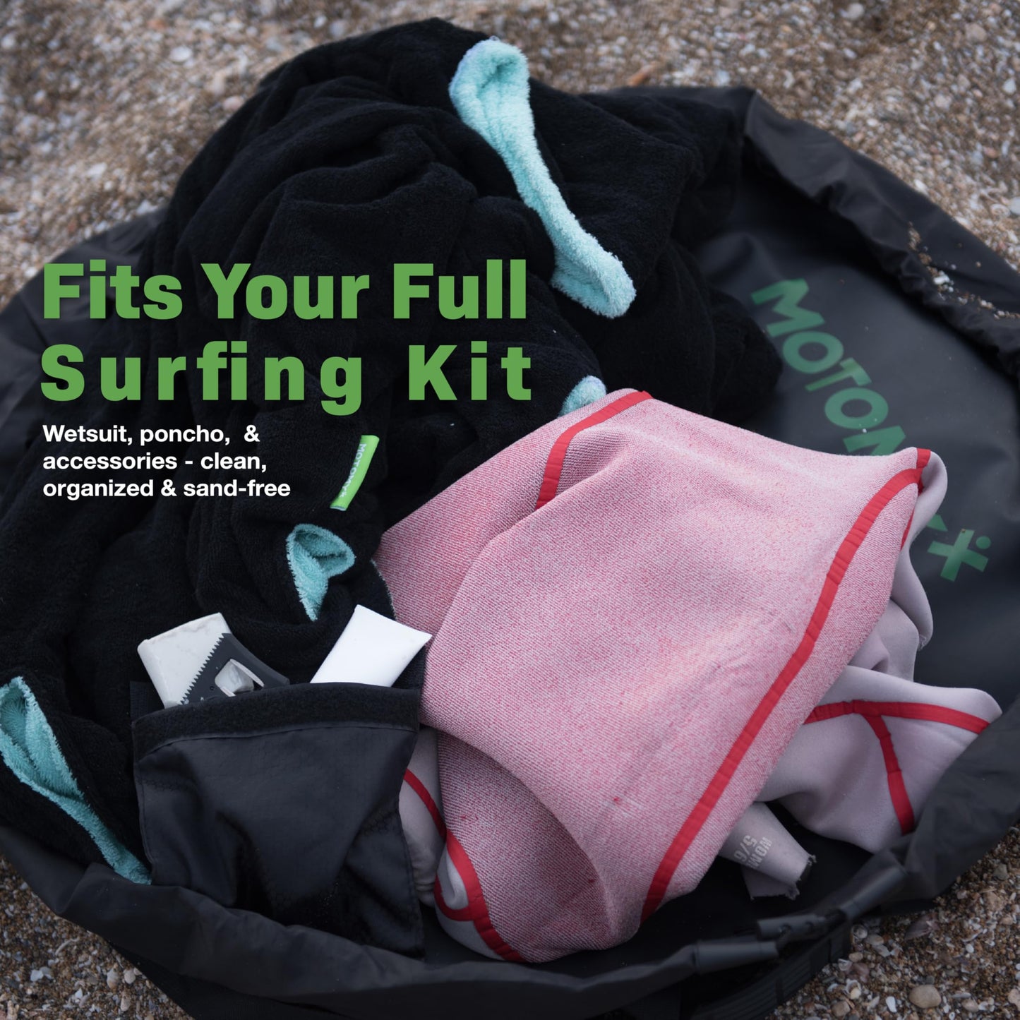 IslandMat Wetsuit Changing Mat; Compact 2-in-1 Wetsuit Bag with Waterproof 5000X Tech; Keep You & Surfing Accessories Clean; Keep Your Car Clean & Dry; Surf Gift for Water Sports, Scuba & Diving