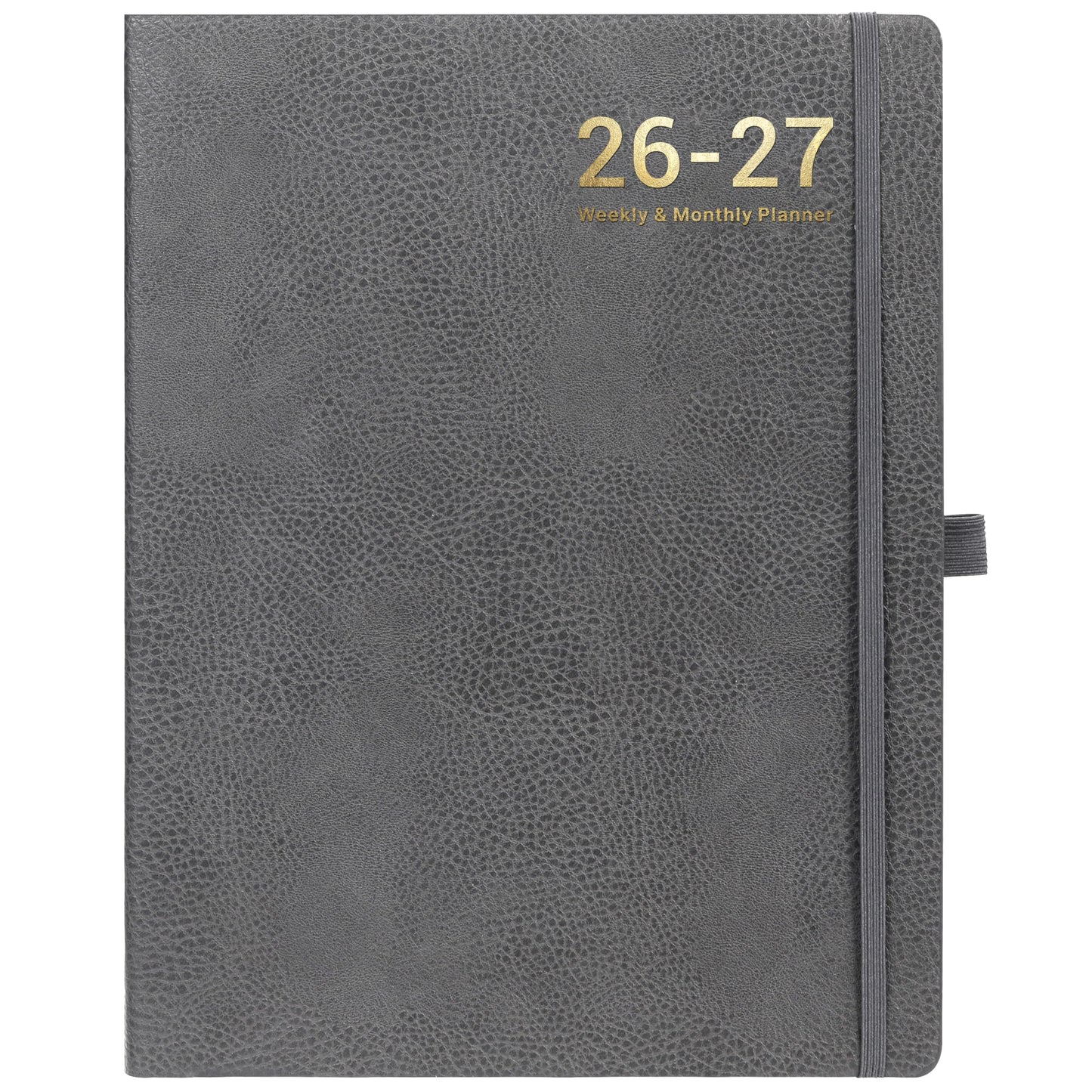 Planner 2026-2027 - Planner Weekly and Monthly 2026-2027, Jul 2026 - Jun. 2027, 8.5" x 11", Academic Calendar, Leather Cover Planners with Thick Paper, Back Pocket with Notes Pages - Grey