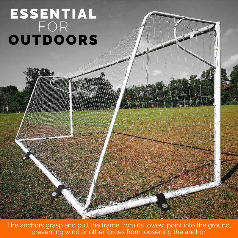 Trampoline Anchors High Wind Heavy Duty 12" Set of 4/6/8 with Straps, Drill Bit - Trampoline Anchor Kit - Trampoline Stakes Anchors High Wind - Ground Anchors - Trampoline Wind Stakes - Ground Stakes