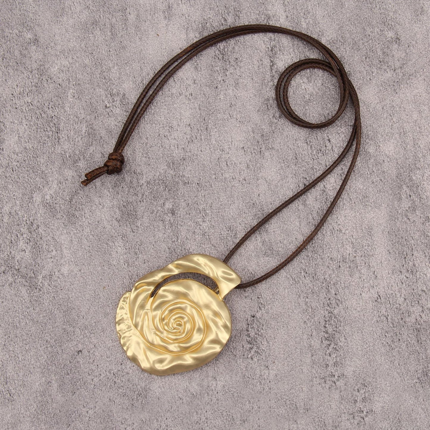 joymiao Long Pendant Necklace Boho Chunky Vintage Necklaces Large Gold Irregular Pendant Casual Necklace for Women Bohemian Jewelry