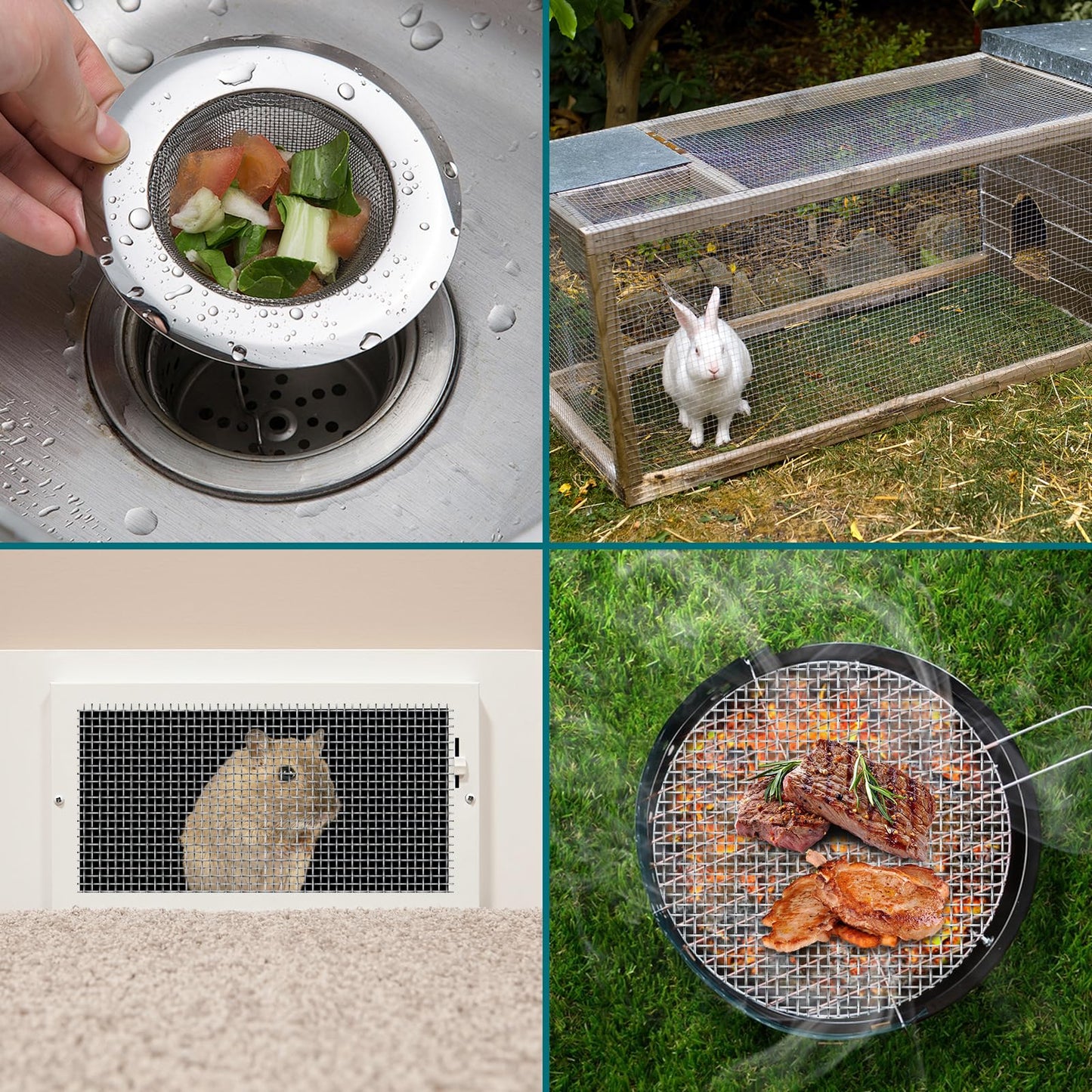 30 Mesh 304 Stainless Steel Mesh Screen, 15.7'' x 295''(40cm x 750cm) Wire Screen Mesh, Rust Free Woven Wire Mesh, Metal Mesh Screen for Air Vents, Garden Covers, Filters, Window Screen