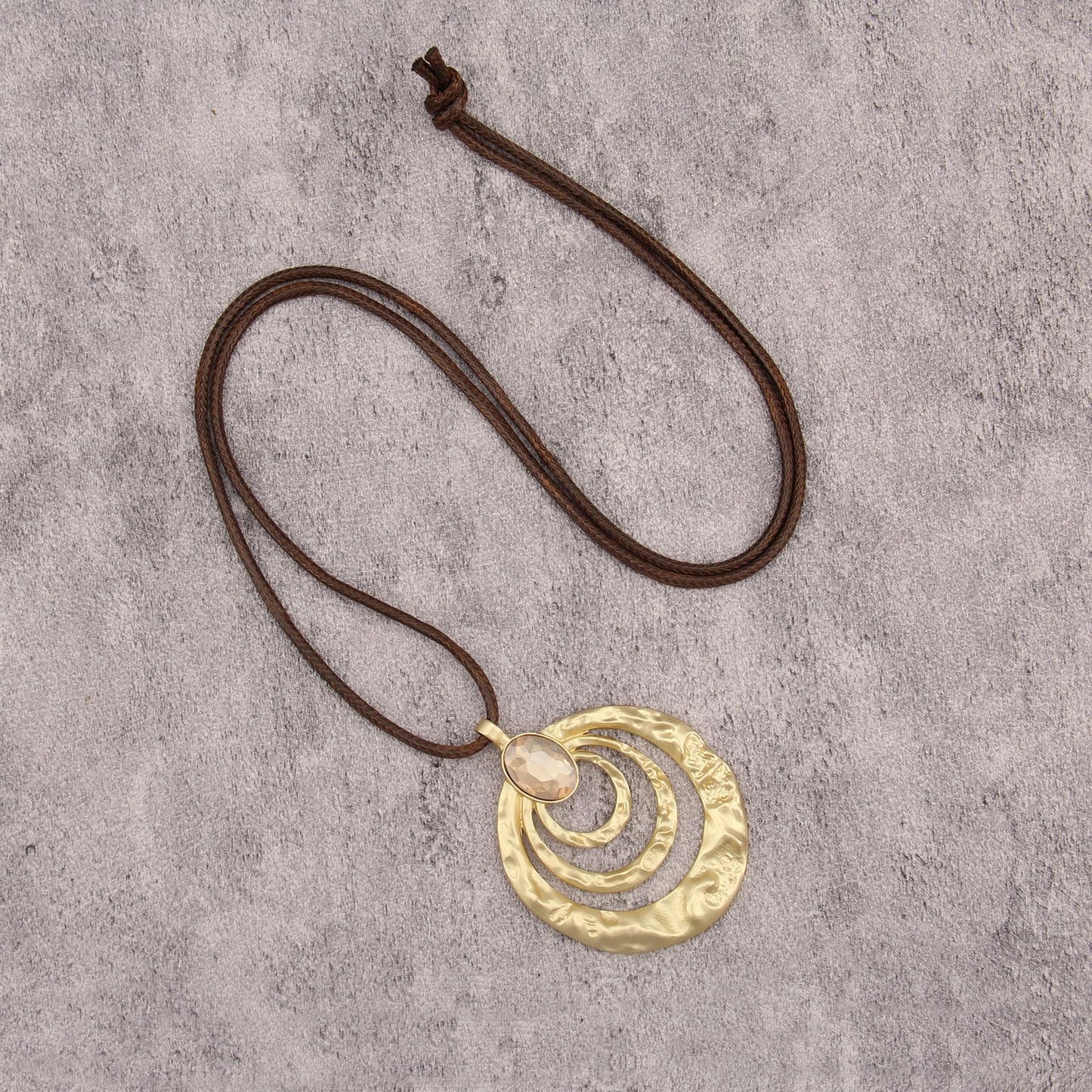 joymiao Boho Pendant Necklace for Women Long Chunky Statement Necklace with Large Gold Pendant Hippie Vintage Jewelry