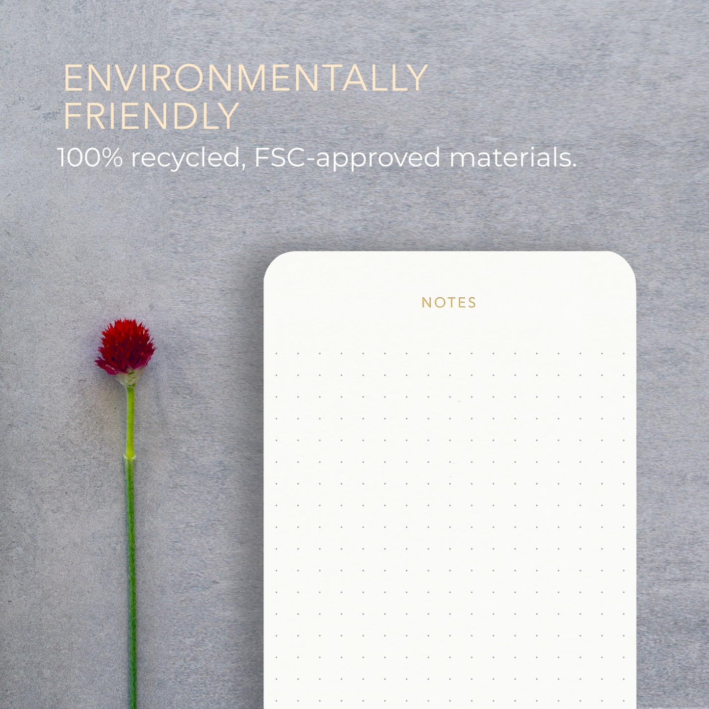 Pinesman - Elegant Desk Notepads for Professionals, Executive's Memo Pads, Minimalist, Gold Foiled, Dotted Layout, 3 Pack, 225 Sheets Total (75 Each), 6.3" x 3.9”, 80 GSM, Eco-friendly, FSC™ Certified Small Notepad