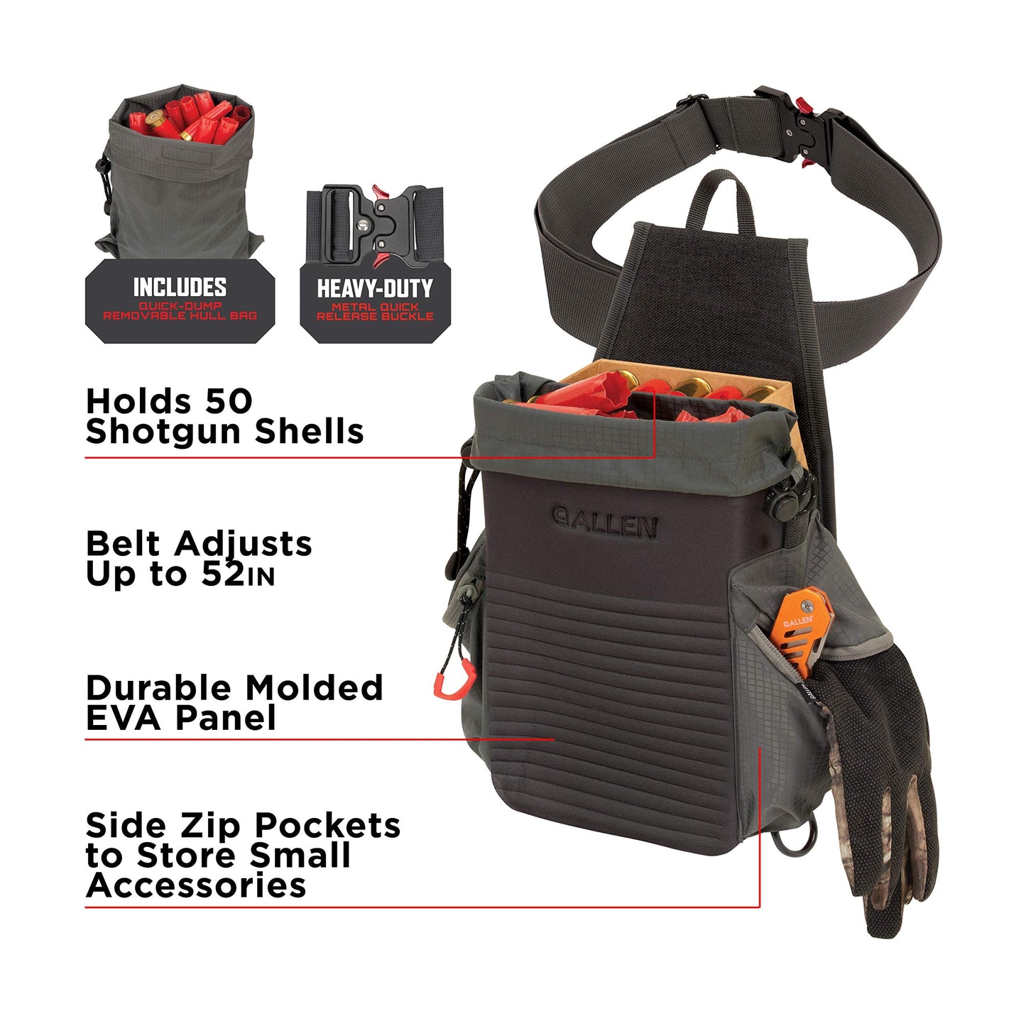 Allen Company Competitor Shotgun Shell Bag - Sporting Shell Bag for Clay, Trap or Skeet Shooting