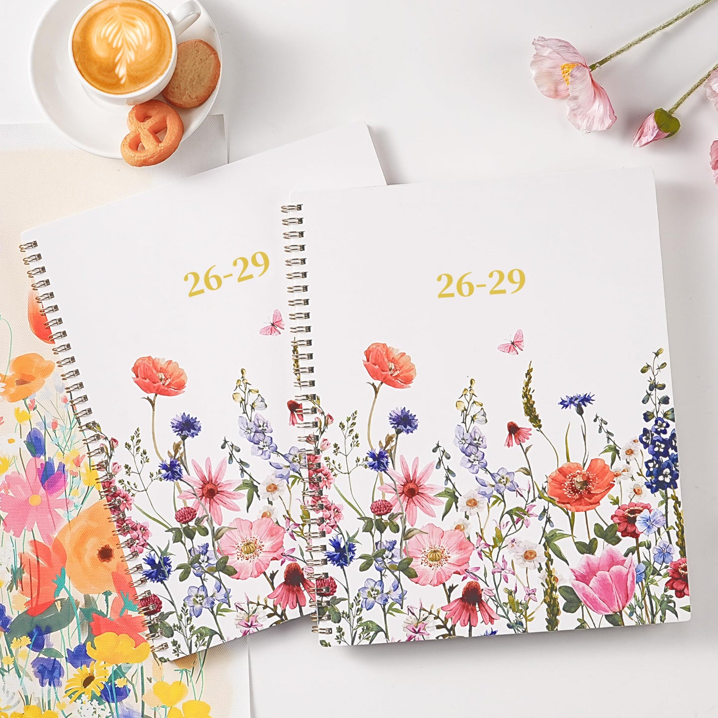 2026-2029 Monthly Planner - 3 year planner 2026-2029, Jul. 2026 - Jun. 2029, 3 Year Calendar 2026-2027-2028 monthly planner, 9" x 11", 36 Month Calendar with Colourful Tabs + Back Pocket - Flowers