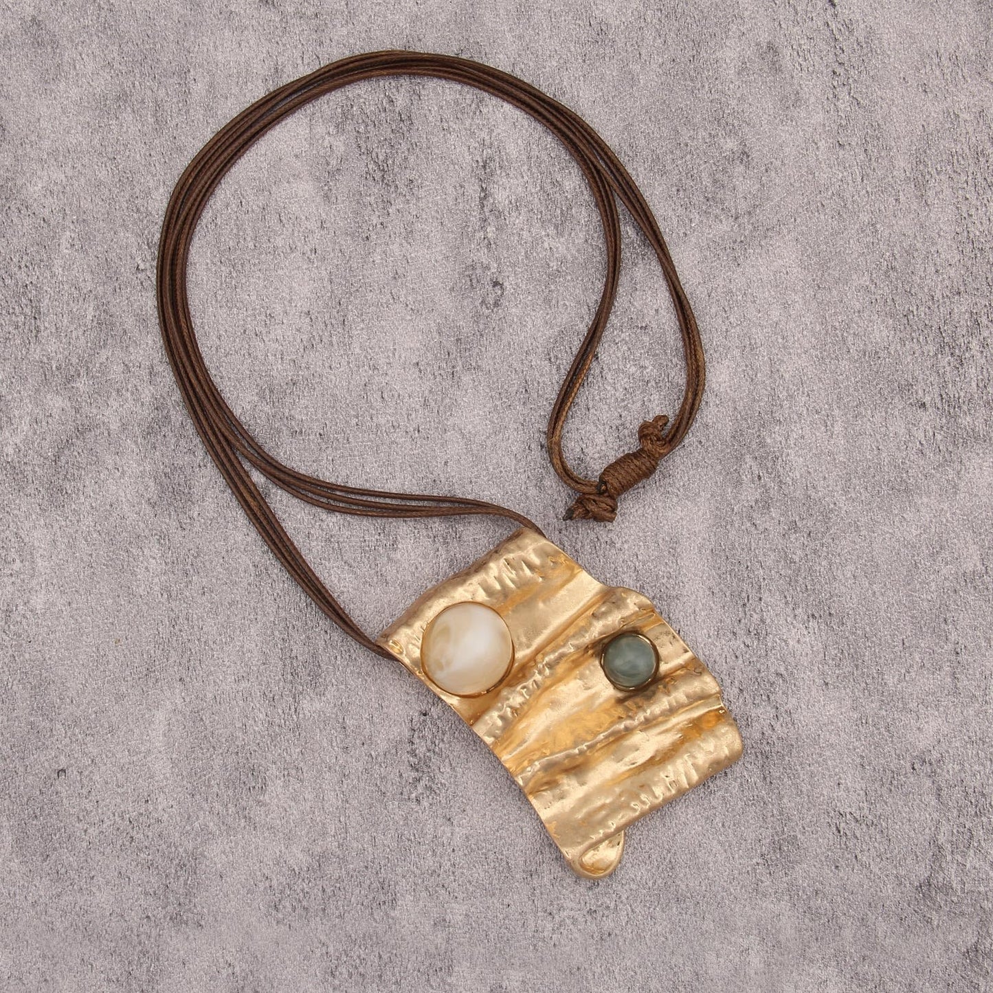 joymiao Boho Necklace for Women Large Pendant Vintage Statement Necklaces Bohemian Gold Irregular Pendant Long Chain Hippie Choker Necklace