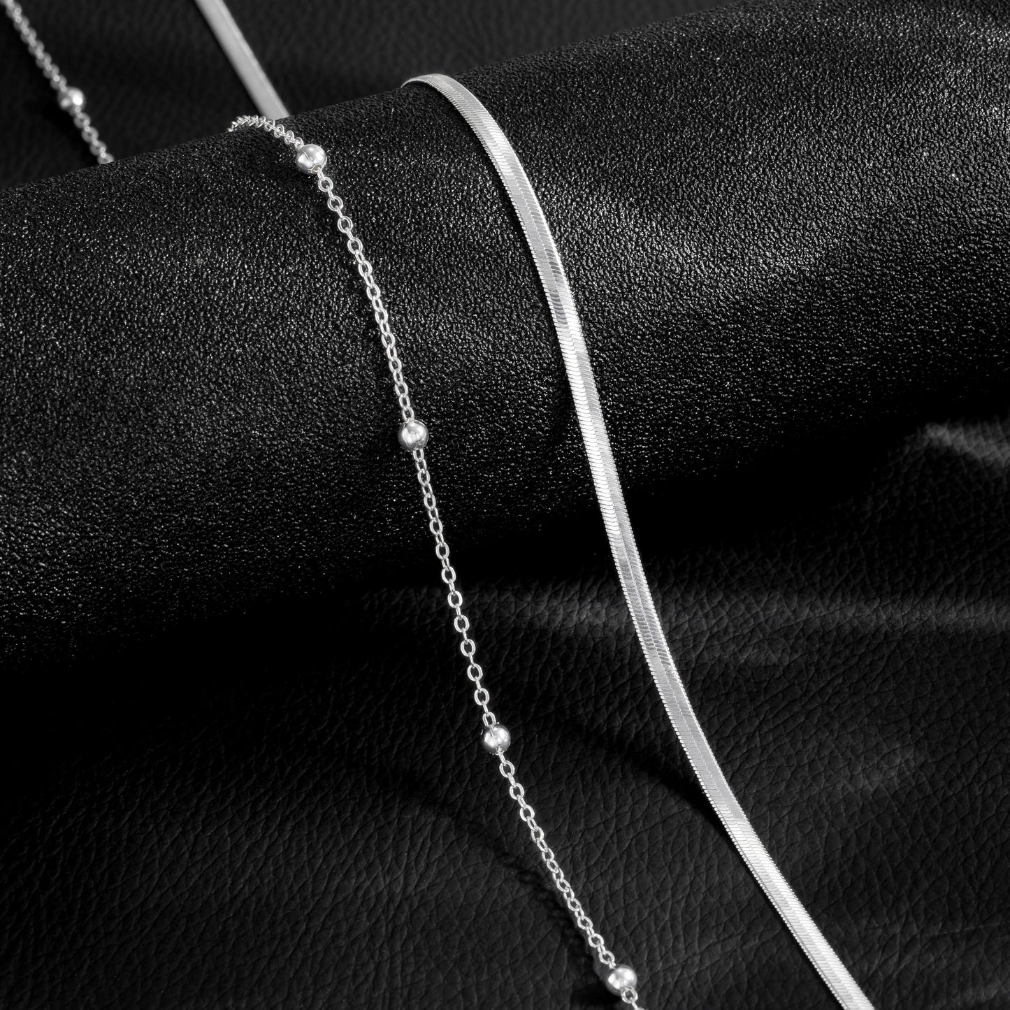 CHESKY Silver Waist Chain for Women, Layered Belly Belt Chains Beach Waist Beads Chain Waterproof Herringbone Snake Body Chain Summer Jewelry Accessories for Women
