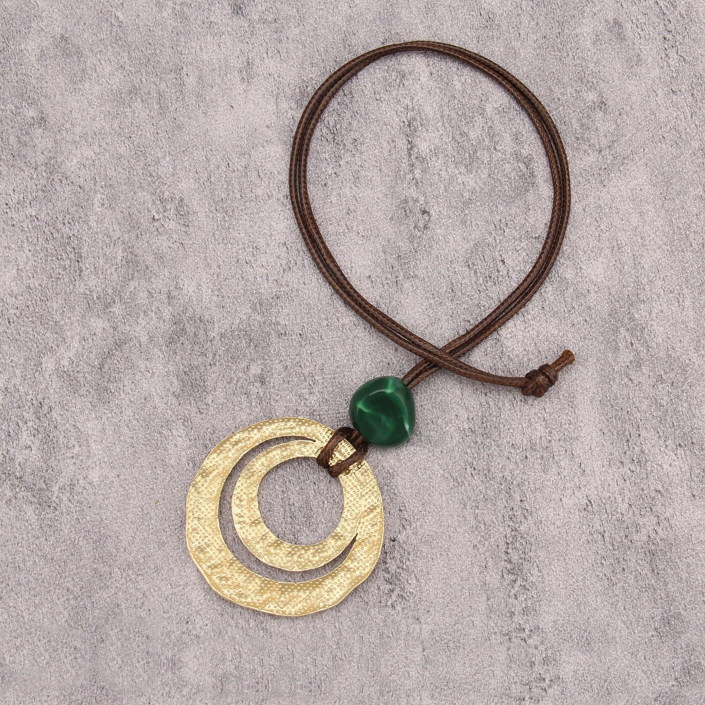 joymiao Chunky Pendant Necklace for Women Long Boho Necklace with Gold Double Layer Pendant Statement Vintage Hippie Layered Necklaces