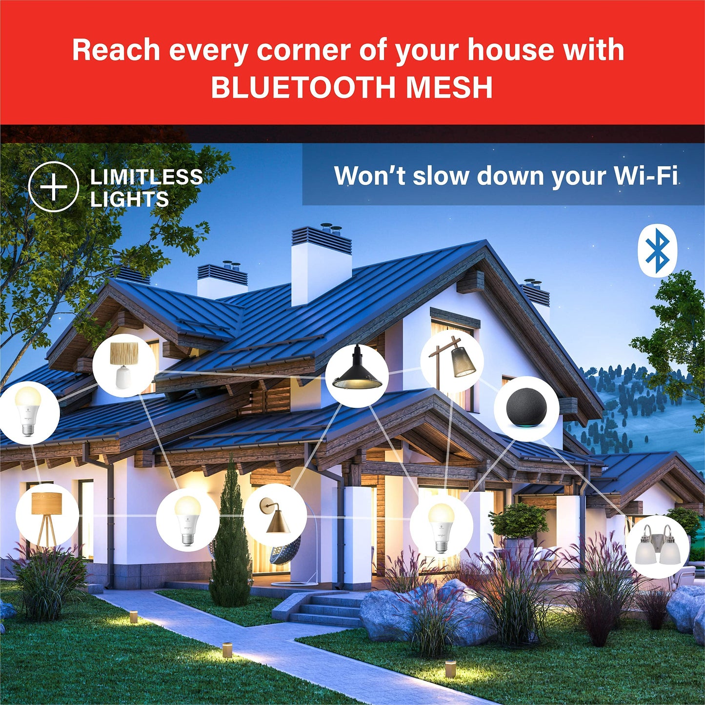 Sengled Alexa Light Bulb, S1 Auto Pairing with Alexa Devices, Warm Light Bulbs, Smart Light Bulbs that Work with Alexa, Bluetooth Mesh Smart Home Lighting, E26 60W Equivalent, 800LM, 4-Pack