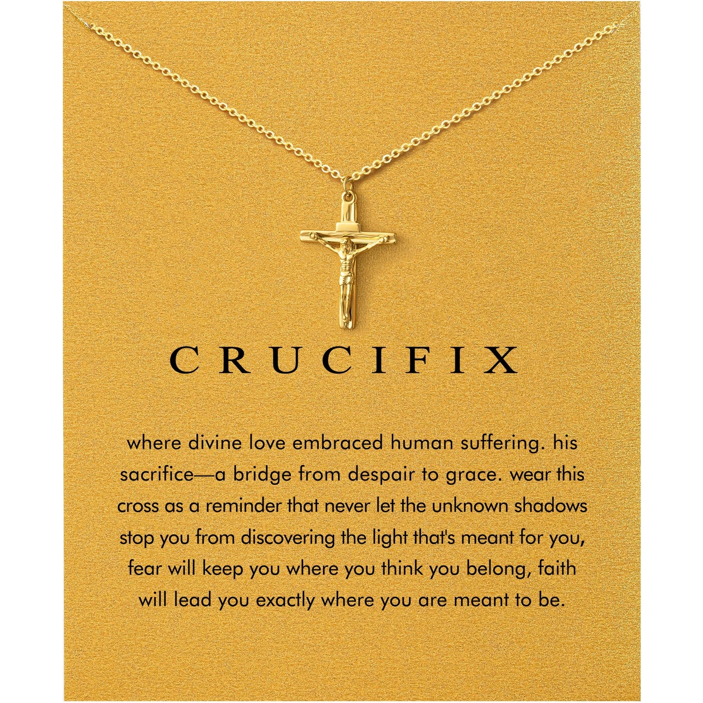 Baydurcan Gold Cross Necklaces for Women Crucifix Necklace Christian Gifts for Her Friends Female Jesus Necklace Christian Women Gifts (Cross)