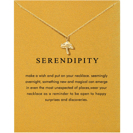 OBSUN Mushroom Necklace Motivational Gifts for Women Golden Mushroom Jewelry Accessories (Mushroom)