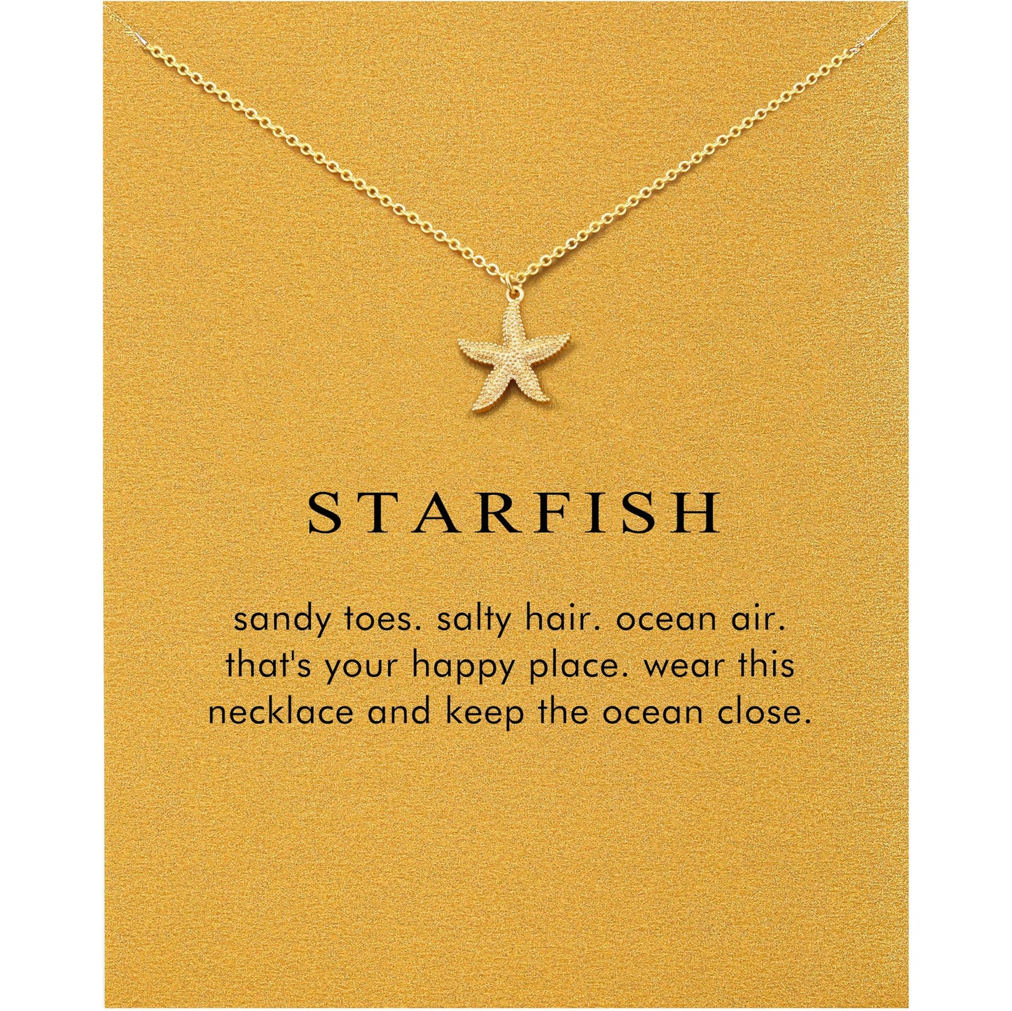 Baydurcan Starfish Necklace for Women, Summer Beach Jewelry Sea Star Pendant Necklace Beach Themed Vacation Gifts