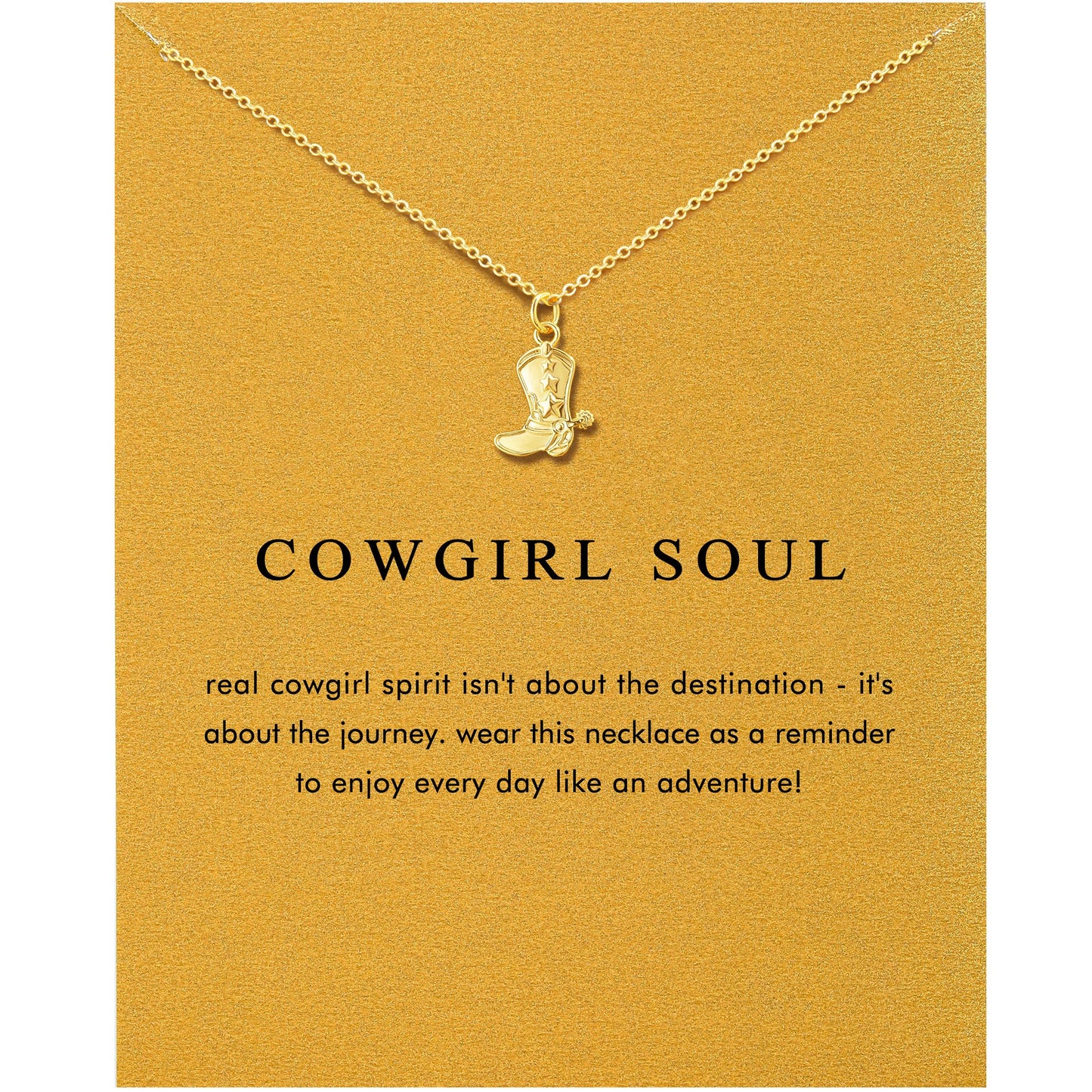 OBSUN Cowgirl Necklace for Women Western Necklace Cowboy Boot Cowgirl Jewelry for Women Western (Cowgirl Boot)