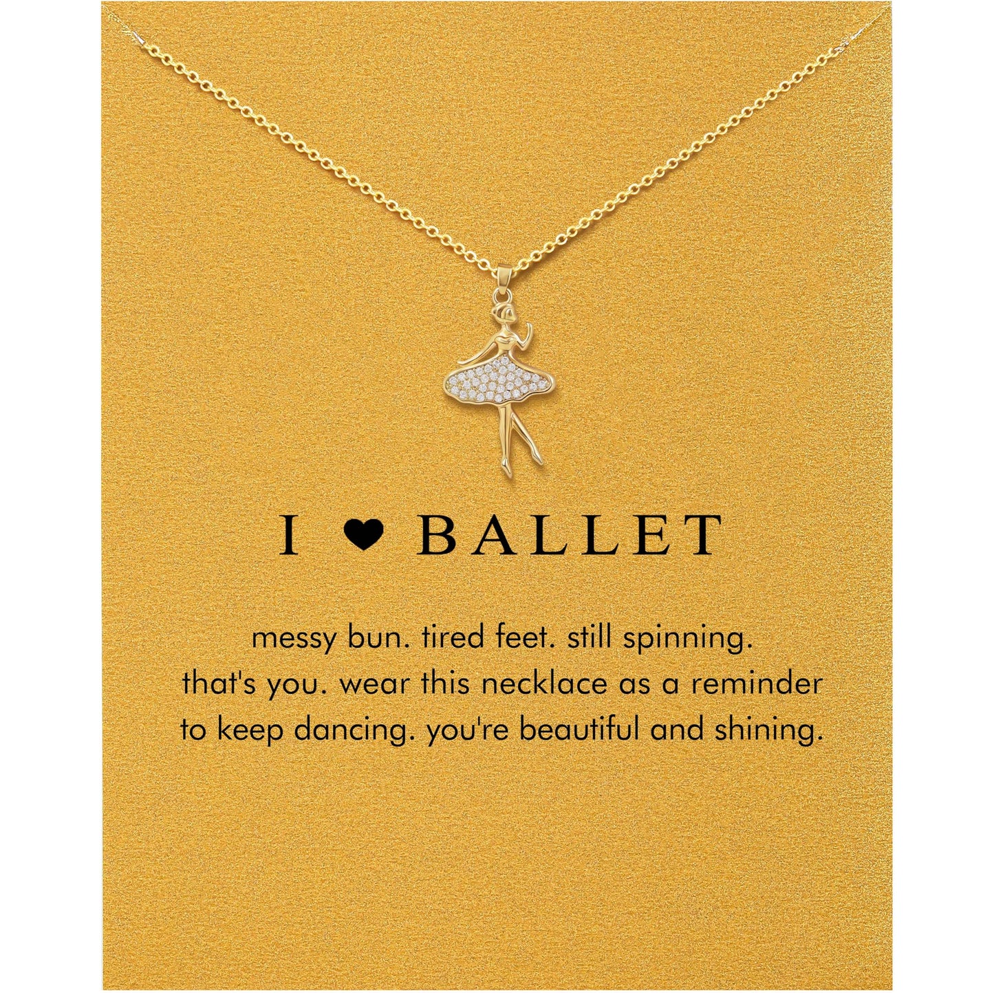 Baydurcan Ballet Necklace for Women, Dance Gifts for Dancer Sister Daughter, Recital Competition Gifts, Ballerina Gift Necklace