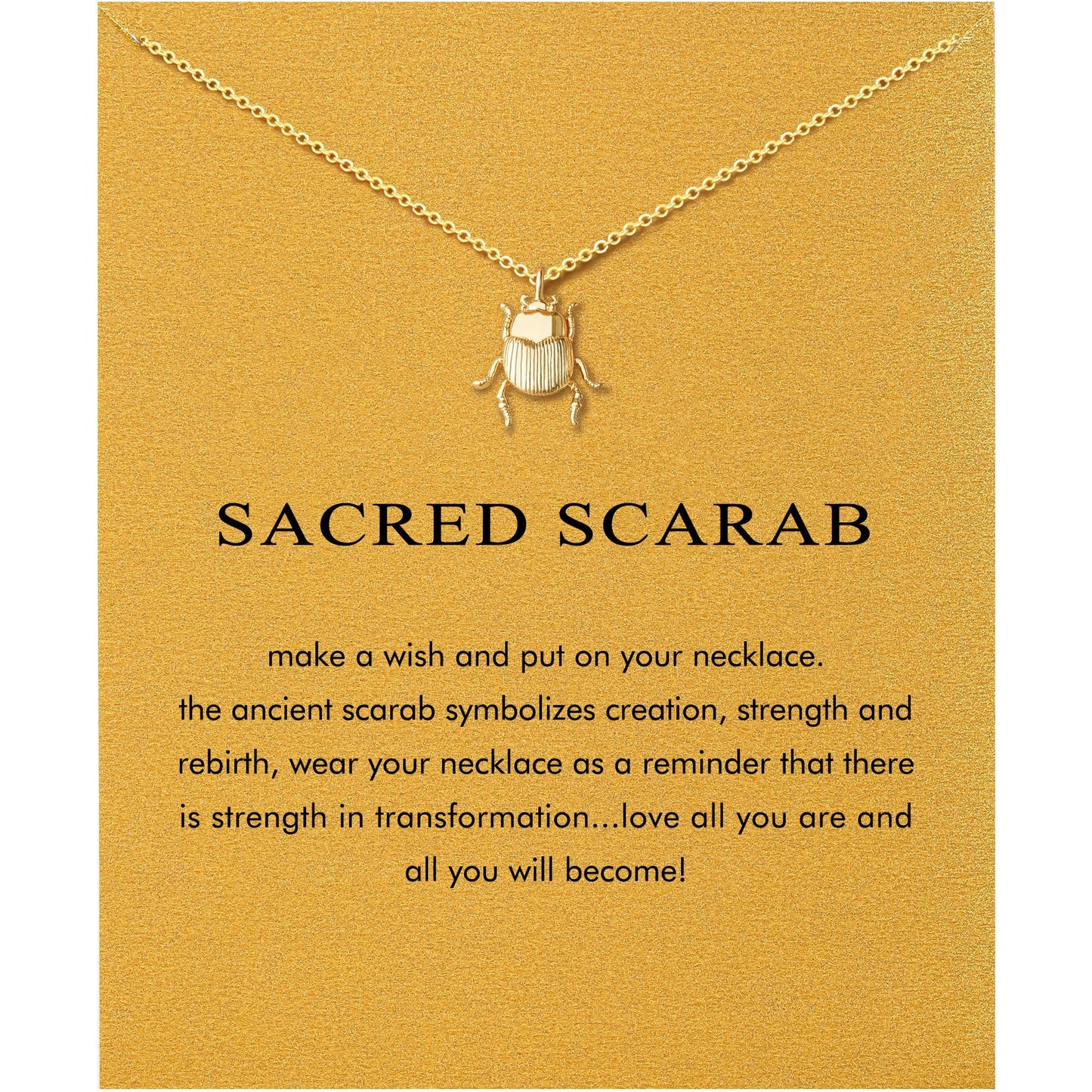Baydurcan Gold Scarab Necklace Egyptian Jewelry for Women Gothic Jewelry Inspirational Gifts for Women (Scarab)