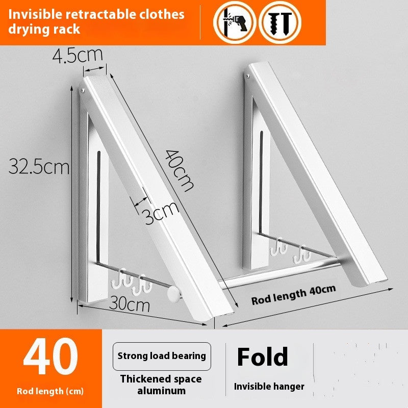 Non Perforated Space Aluminum Foldable Invisible Thick Drying Rack
